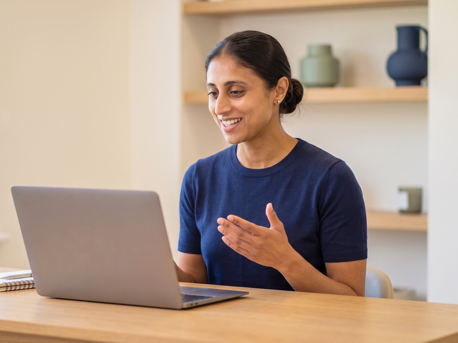 Your occupational therapist running a telehealth session on a laptop